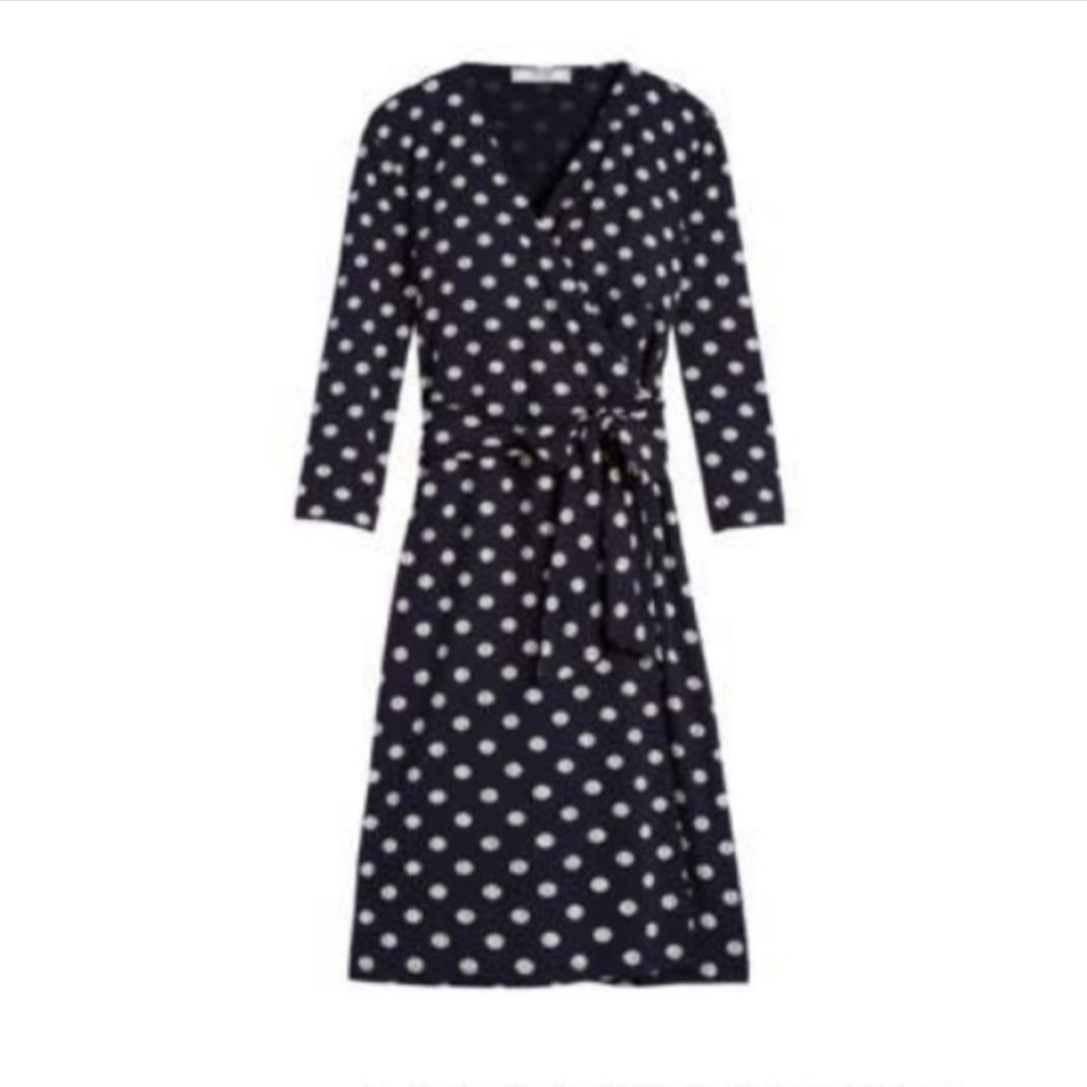 SADE New York Martey Knit Abstract Polka Dot Wrap Dress